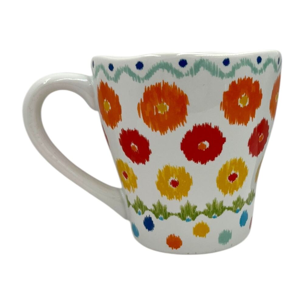 222 Fifth Mug HANNA PTS Int'l Fine China Porcelain Coffee Flowers Dots Replace